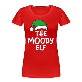 The Moody Elf - Women's Premium Organic T-Shirt - red - Front - Mia (176cm)