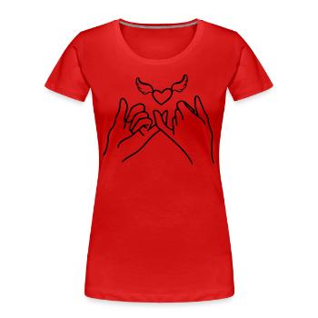 flying Heart - Frauen Premium Bio T-Shirt - Rot - Vorne - Mia (176cm)