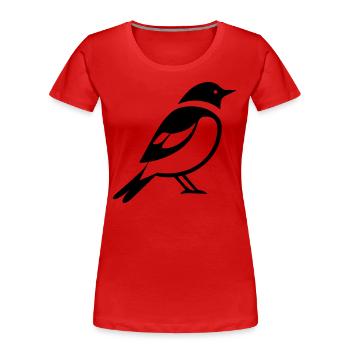 Oiseau - T-shirt bio Premium Femme - rouge - Devant - Mia (176cm)