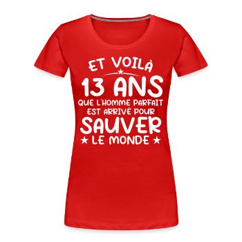 13 Year Old Gift 13 Year Old Original Gift Men 13 Year Old - Women's Premium Organic T-Shirt - red - Front - Mia (176cm)