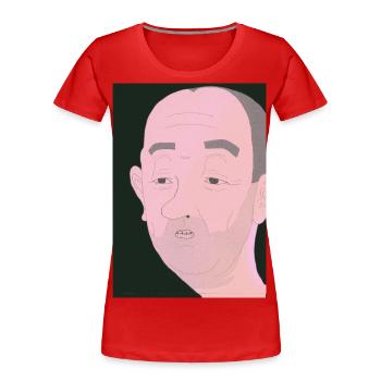 Fld.) Gesicht Traube - Frauen Premium Bio T-Shirt - Rot - Vorne - Mia (176cm)