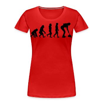 Curling Sweeping Fan Winter Ice Sport Evolution - T-shirt bio Premium Femme - rouge - Devant - Mia (176cm)