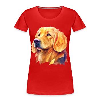 Golden Retriever Dog Dog Breed Retriever Dogs - Women's Premium Organic T-Shirt - red - Front - Mia (176cm)