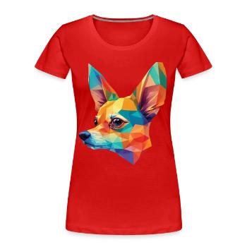 Chihuahua Polygonen Kunst Hunde Design Hunderasse - Frauen Premium Bio T-Shirt - Rot - Vorne - Mia (176cm)