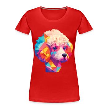 Pudel Hund Hunde Design Pudeln Kunst Haustier - Frauen Premium Bio T-Shirt - Rot - Vorne - Mia (176cm)