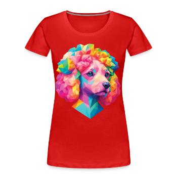 Pudel Hund Illustration Pudel Hunde Liebhaber - Frauen Premium Bio T-Shirt - Rot - Vorne - Mia (176cm)