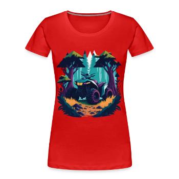Quad Bike Offroad Dirt Racing Cartoon Design - Frauen Premium Bio T-Shirt - Rot - Vorne - Mia (176cm)