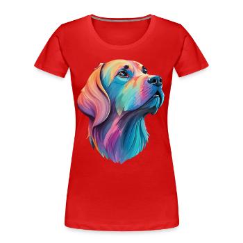 Labrador Hund - Liebevoller Vierbeiner Design - Frauen Premium Bio T-Shirt - Rot - Vorne - Mia (176cm)