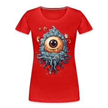 Eye with tentacles: The Halloween horror highlight - Women's Premium Organic T-Shirt - red - Front - Mia (176cm)