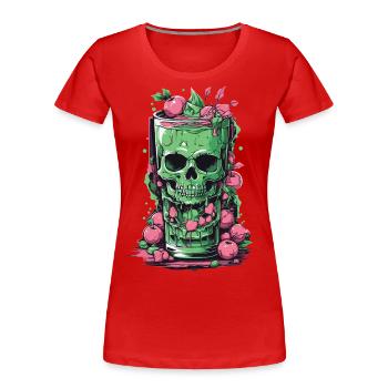 Cadeau gothique Cocktail sorcières magiques Design occulte - T-shirt bio Premium Femme - rouge - Devant - Mia (176cm)