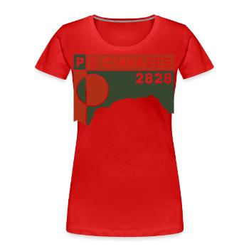 Piz Ciavazes Hiking Skiing Dolomites Souvenirs - Women's Premium Organic T-Shirt - red - Front - Mia (176cm)