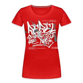 Streetwear Urban Graffiti - Frauen Premium Bio T-Shirt - Rot - Vorne - Mia (176cm)