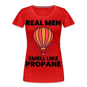 Montgolfière Montgolfière Montgolfière - T-shirt bio Premium Femme - rouge - Devant - Mia (176cm)