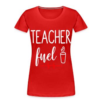 Teacher Gift Education School Sayings Teacher Training - Women's Premium Organic T-Shirt - red - Front - Mia (176cm)