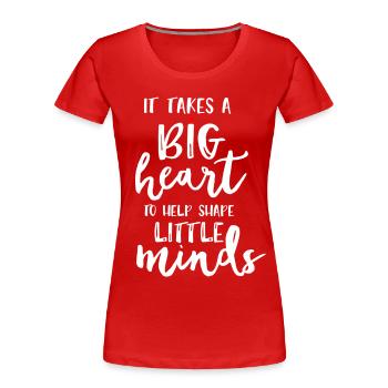 Teacher Gift Education School Sayings Teacher Training - Women's Premium Organic T-Shirt - red - Front - Mia (176cm)