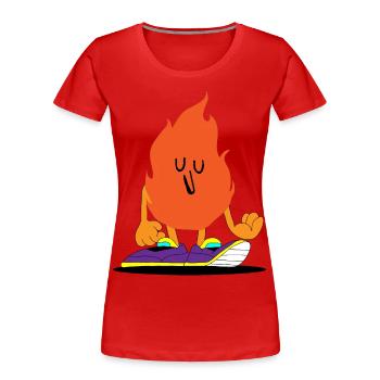 cool fire spark fire devil gift shirt - Women's Premium Organic T-Shirt - red - Front - Mia (176cm)