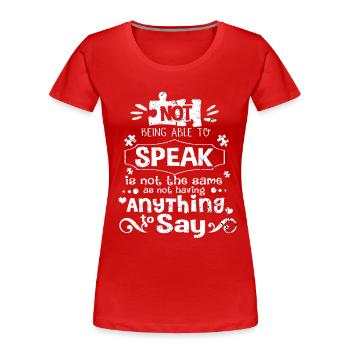 Autismus - Frauen Premium Bio T-Shirt - Rot - Vorne - Mia (176cm)