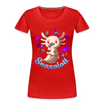 Axolotl Reptile Salamander Aquarium Kawaii Lurch - Frauen Premium Bio T-Shirt - Rot - Vorne - Mia (176cm)