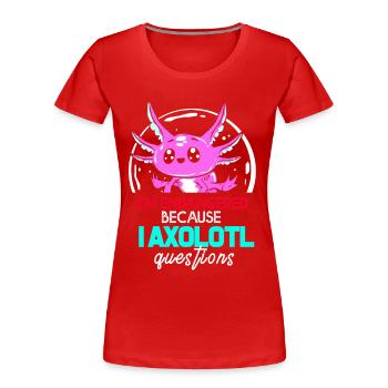 Axolotl Reptile Salamander Aquarium Kawaii Lurch - Frauen Premium Bio T-Shirt - Rot - Vorne - Mia (176cm)