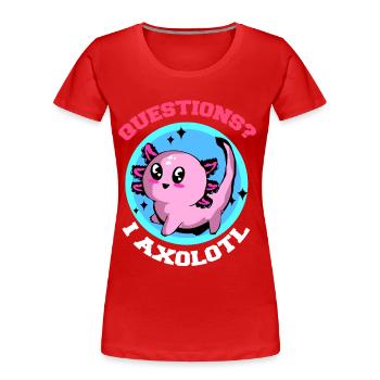 Axolotl Reptile Salamander Aquarium Kawaii Lurch - Frauen Premium Bio T-Shirt - Rot - Vorne - Mia (176cm)