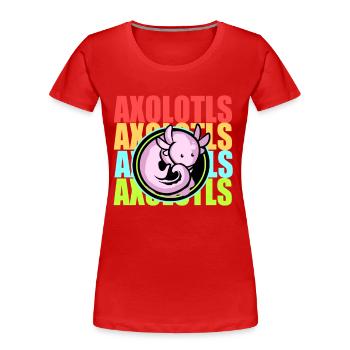 Axolotl Reptile Salamander Aquarium Kawaii Lurch - Frauen Premium Bio T-Shirt - Rot - Vorne - Mia (176cm)