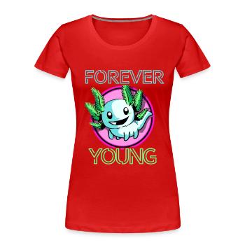 Axolotl Reptile Salamander Aquarium Kawaii Lurch - Frauen Premium Bio T-Shirt - Rot - Vorne - Mia (176cm)