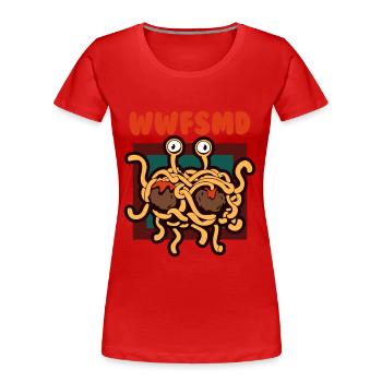 Pasta Spaghetti FSM Italy Pasta Pesto Cook - Women's Premium Organic T-Shirt - red - Front - Mia (176cm)