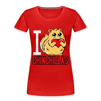 Chinchilla - T-shirt bio Premium Femme - rouge - Devant - Mia (176cm)