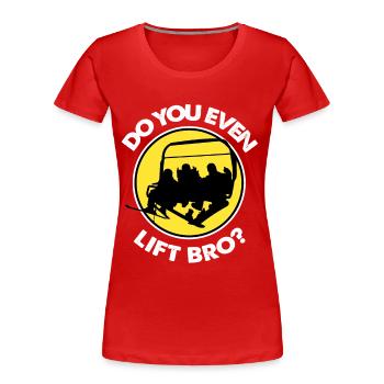 Ski Skifahren Skifahrer Sport Winter Geschenk Lift - Frauen Premium Bio T-Shirt - Rot - Vorne - Mia (176cm)