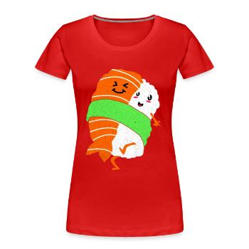 Sushi - Frauen Premium Bio T-Shirt - Rot - Vorne - Mia (176cm)