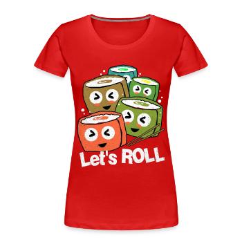 Sushi - Frauen Premium Bio T-Shirt - Rot - Vorne - Mia (176cm)