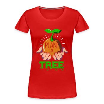 Earth Day - Women's Premium Organic T-Shirt - red - Front - Mia (176cm)