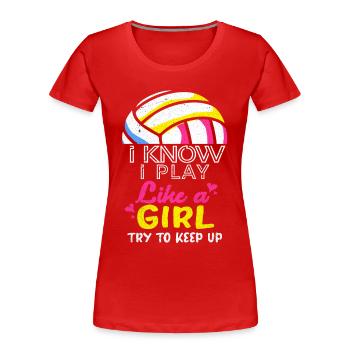 Volleyball - Women's Premium Organic T-Shirt - red - Front - Mia (176cm)