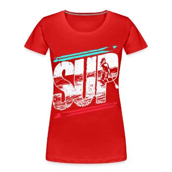 Stand Up Paddel - Frauen Premium Bio T-Shirt - Rot - Vorne - Mia (176cm)