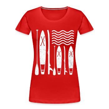 Stand Up Paddel - Frauen Premium Bio T-Shirt - Rot - Vorne - Mia (176cm)