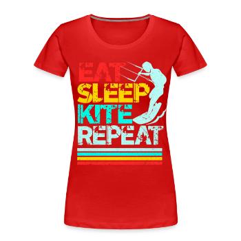 Kiteboard - Frauen Premium Bio T-Shirt - Rot - Vorne - Mia (176cm)