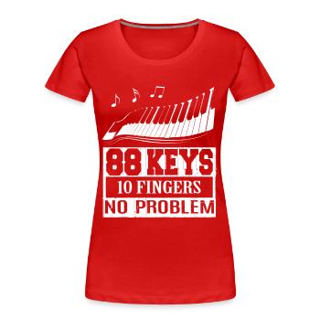 Pianist Piano Klavier Klassische Musik Instrument - Frauen Premium Bio T-Shirt - Rot - Vorne - Mia (176cm)