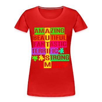 Autismus - Frauen Premium Bio T-Shirt - Rot - Vorne - Mia (176cm)