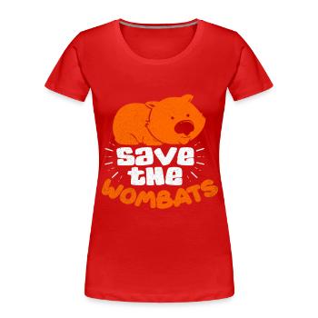 Wombat - Frauen Premium Bio T-Shirt - Rot - Vorne - Mia (176cm)