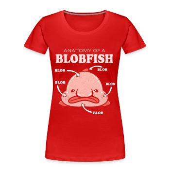 Blobfisch - Frauen Premium Bio T-Shirt - Rot - Vorne - Mia (176cm)