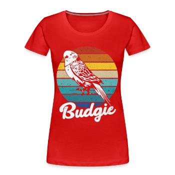 Budgie - Women's Premium Organic T-Shirt - red - Front - Mia (176cm)