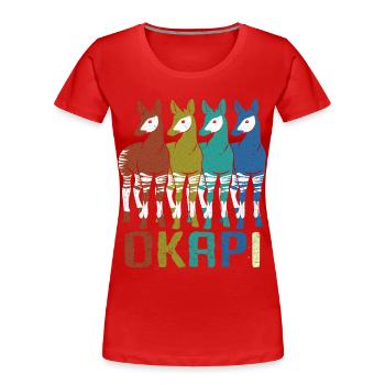 Okapi - T-shirt bio Premium Femme - rouge - Devant - Mia (176cm)