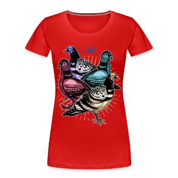 Tauben Rennen Taubenzüchter Brieftaube Turteltaube - Frauen Premium Bio T-Shirt - Rot - Vorne - Mia (176cm)