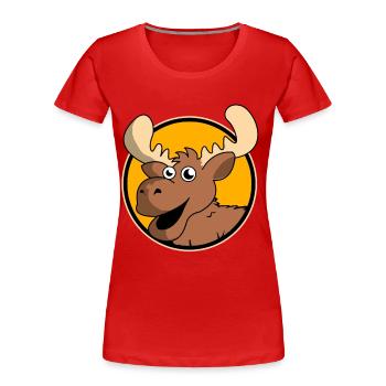 Elche Elche Hirsch Geweih Rentier Reh Geschenk - Frauen Premium Bio T-Shirt - Rot - Vorne - Mia (176cm)