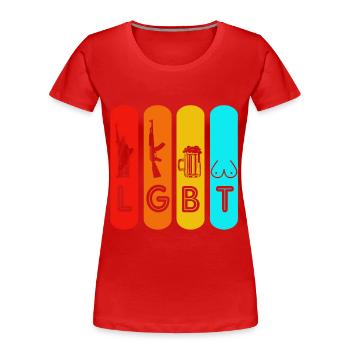 LGBT Lesbisch Schwul Gay Regenbogen Homo Trans - Frauen Premium Bio T-Shirt - Rot - Vorne - Mia (176cm)