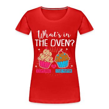 Schwangerschaft - Frauen Premium Bio T-Shirt - Rot - Vorne - Mia (176cm)