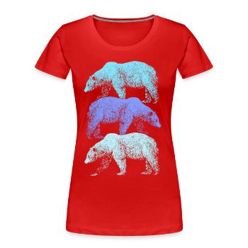 Polar bear - Women's Premium Organic T-Shirt - red - Front - Mia (176cm)