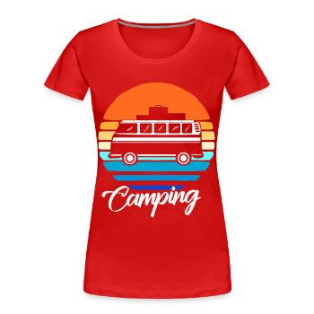 Camping Gift Camper Camping Holiday Holidays Forest - Women's Premium Organic T-Shirt - red - Front - Mia (176cm)