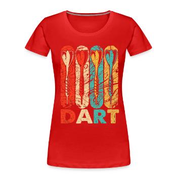 Dart - Frauen Premium Bio T-Shirt - Rot - Vorne - Mia (176cm)