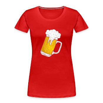 beer - Women's Premium Organic T-Shirt - red - Front - Mia (176cm)